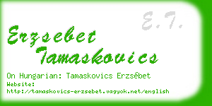 erzsebet tamaskovics business card