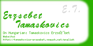 erzsebet tamaskovics business card